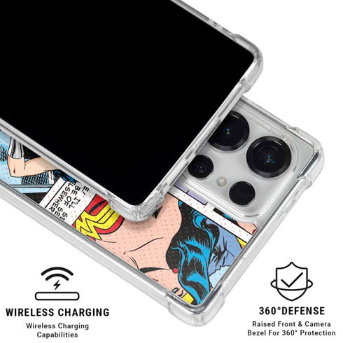DC Comics Wonder Woman Comic Blast Galaxy S25 Ultra Clear Case